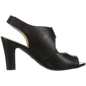 Life Stride Celestia Black Peep Toe Heels Size 7.5